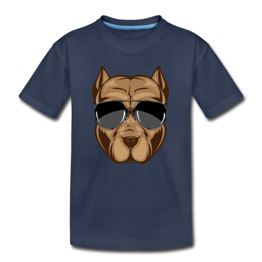 Cool Dog Sunglasses Kids T-Shirt - navy