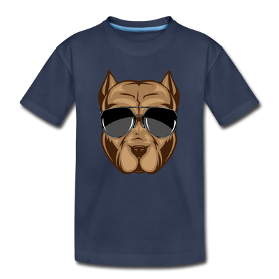 Cool Dog Sunglasses Kids T-Shirt - navy