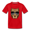 Cool Dog Sunglasses Kids T-Shirt - red
