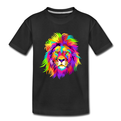 Colorful Lion Kids T-Shirt - black