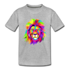 Colorful Lion Kids T-Shirt - heather gray