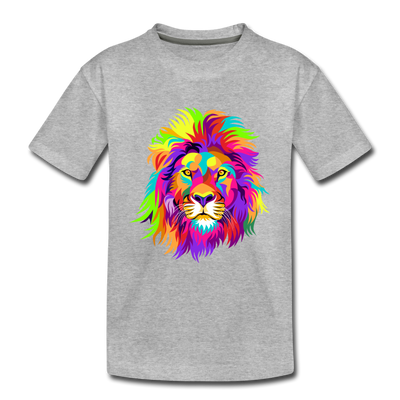 Colorful Lion Kids T-Shirt - heather gray