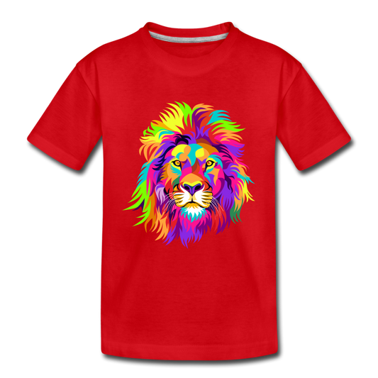 Colorful Lion Kids T-Shirt - red