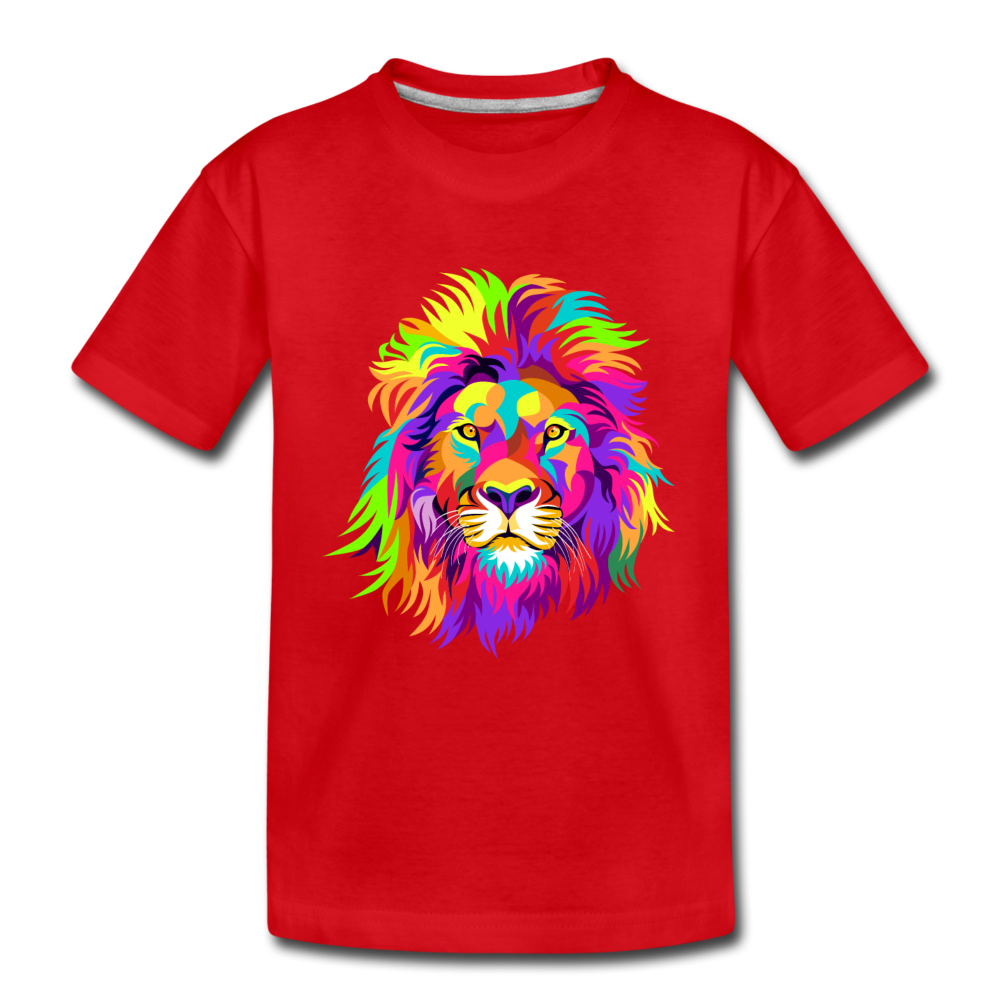 Colorful Lion Kids T-Shirt - red