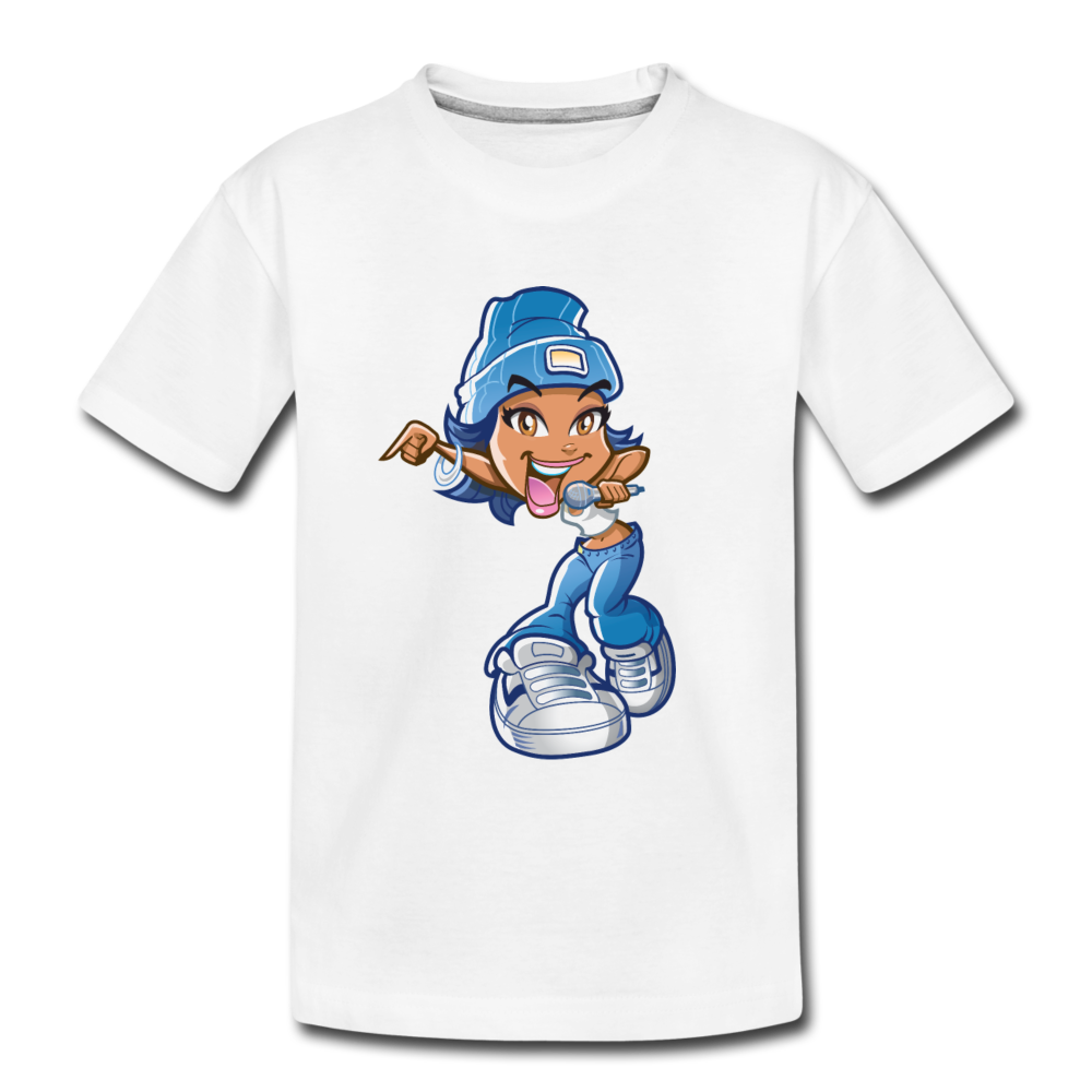 Cartoon Girl Kids T-Shirt - white