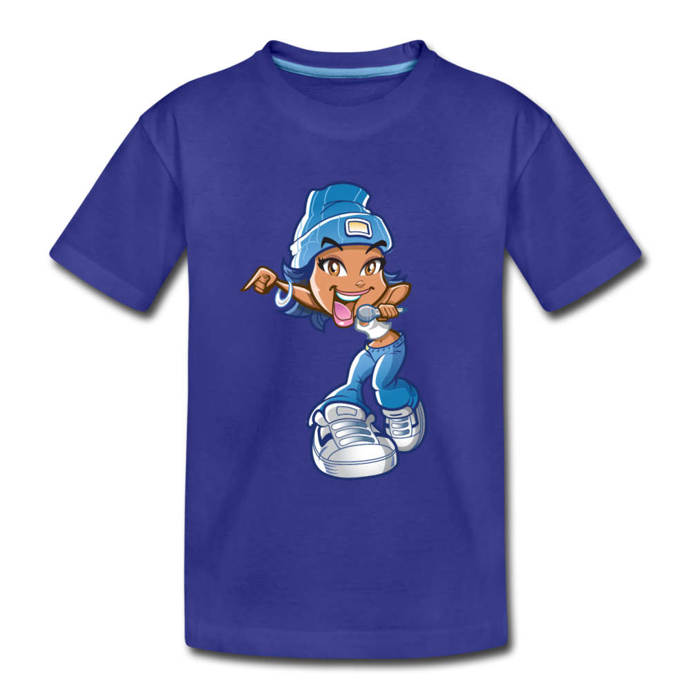 Cartoon Girl Kids T-Shirt - royal blue