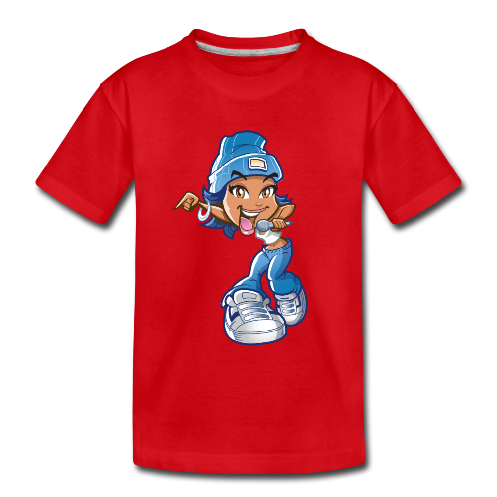 Cartoon Girl Kids T-Shirt - red