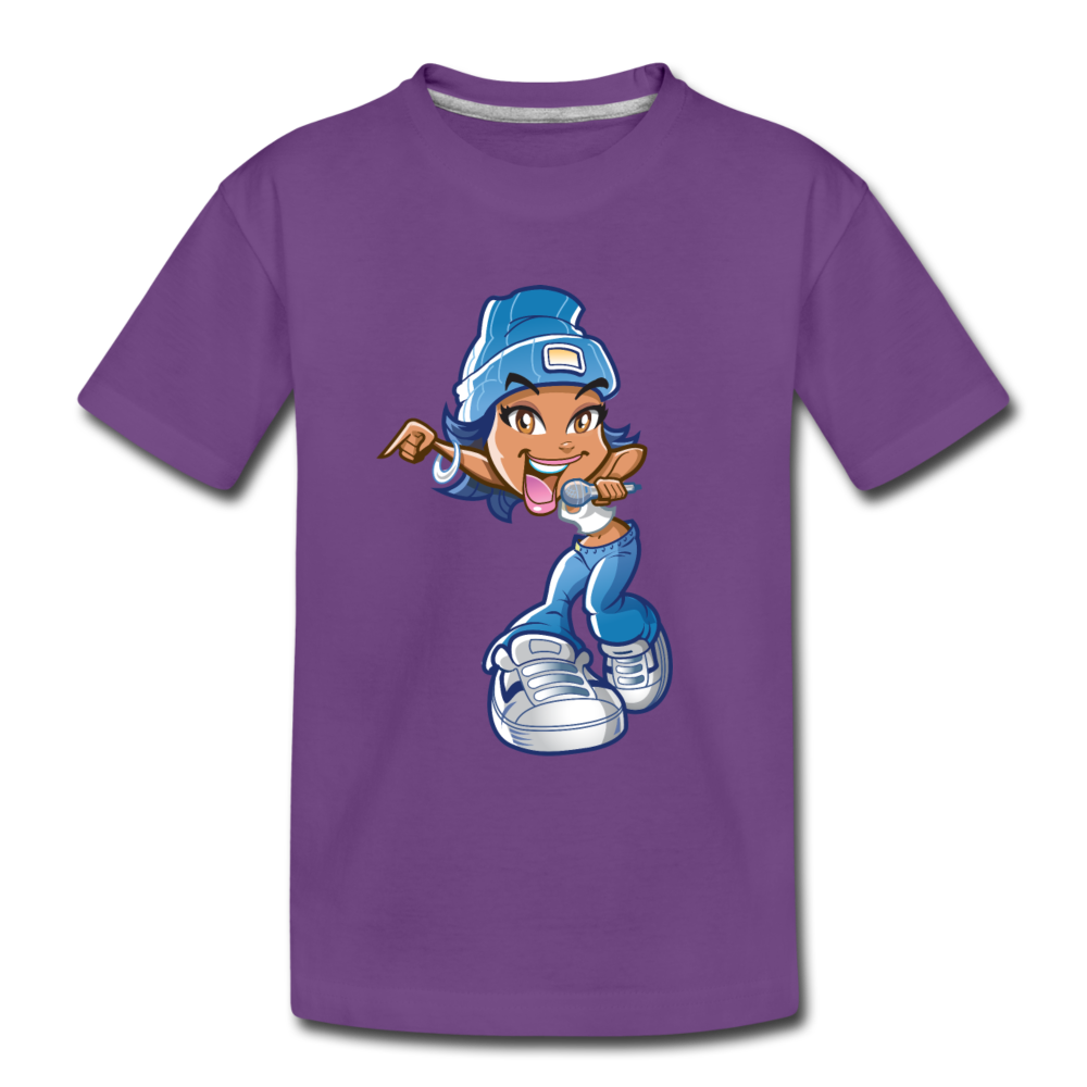 Cartoon Girl Kids T-Shirt - purple