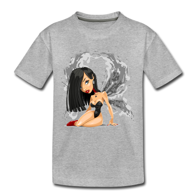 Fairy Girl Cartoon Kids T-Shirt - heather gray