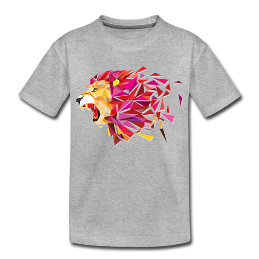 Colorful Abstract Lion Kids T-Shirt - heather gray