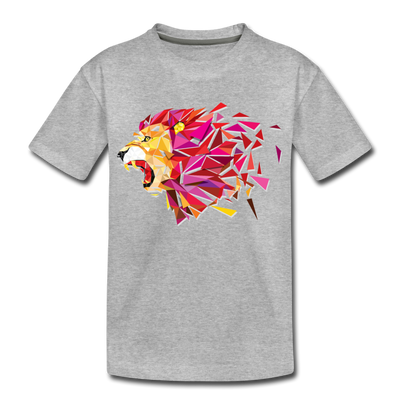 Colorful Abstract Lion Kids T-Shirt - heather gray