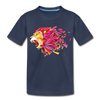 Colorful Abstract Lion Kids T-Shirt - navy