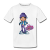 Boombox Girl Cartoon Kids T-Shirt - white