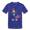 Boombox Girl Cartoon Kids T-Shirt - royal blue