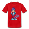 Boombox Girl Cartoon Kids T-Shirt - red