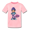 Boombox Girl Cartoon Kids T-Shirt - pink