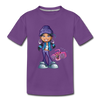 Boombox Girl Cartoon Kids T-Shirt - purple