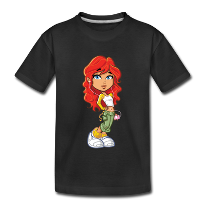Cartoon Girl Kids T-Shirt - black