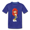 Cartoon Girl Kids T-Shirt - royal blue