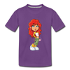 Cartoon Girl Kids T-Shirt - purple