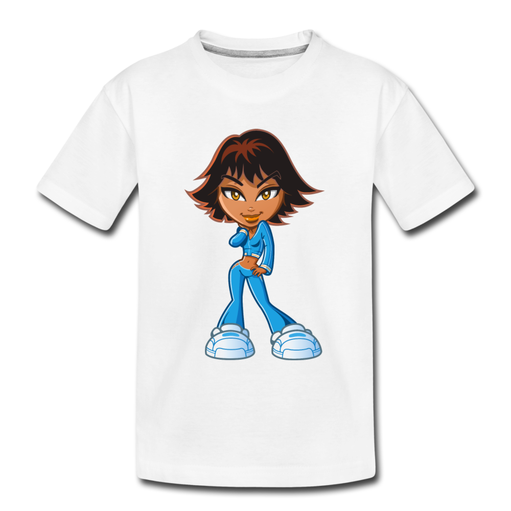 Cartoon Girl Kids T-Shirt - white