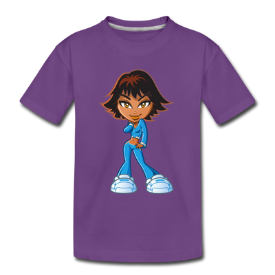 Cartoon Girl Kids T-Shirt - purple