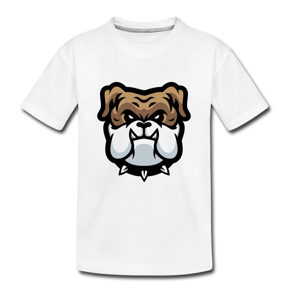 Bulldog Cartoon Kids T-Shirt - white