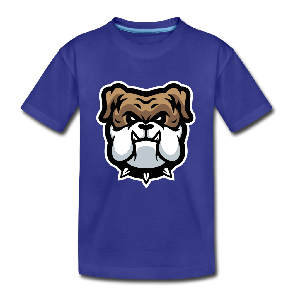 Bulldog Cartoon Kids T-Shirt - royal blue