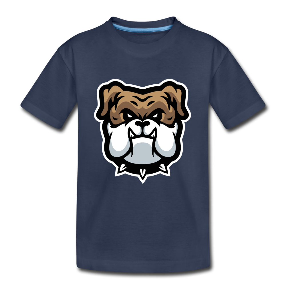 Bulldog Cartoon Kids T-Shirt - navy