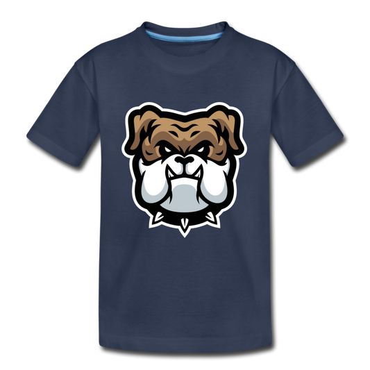 Bulldog Cartoon Kids T-Shirt - navy
