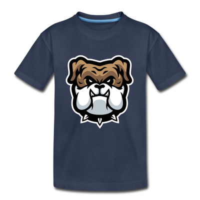Bulldog Cartoon Kids T-Shirt - navy