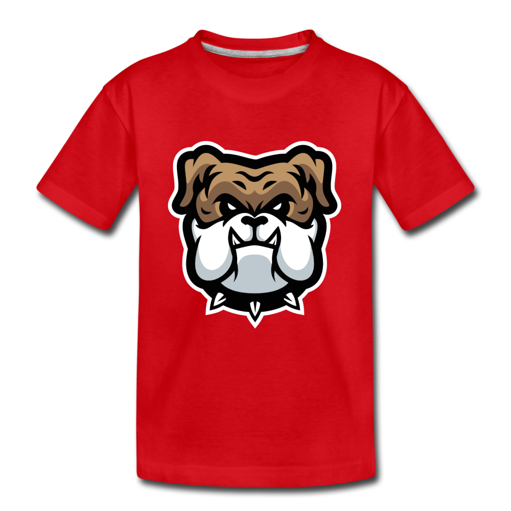 Bulldog Cartoon Kids T-Shirt - red