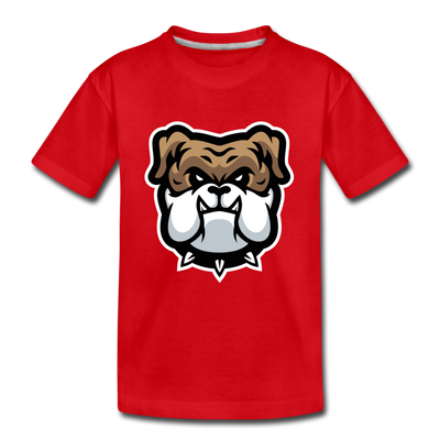 Bulldog Cartoon Kids T-Shirt - red