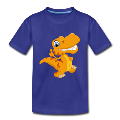 Dinosaur Cartoon Kids T-Shirt - royal blue