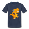 Dinosaur Cartoon Kids T-Shirt - navy