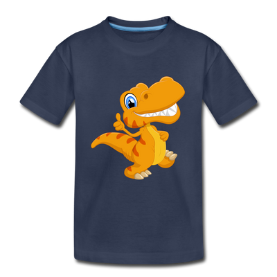 Dinosaur Cartoon Kids T-Shirt - navy