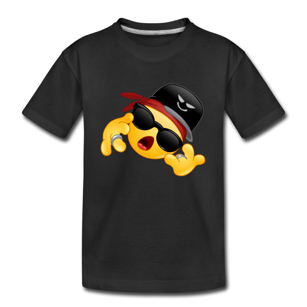 Hip Hop Emoji Kids T-Shirt - black