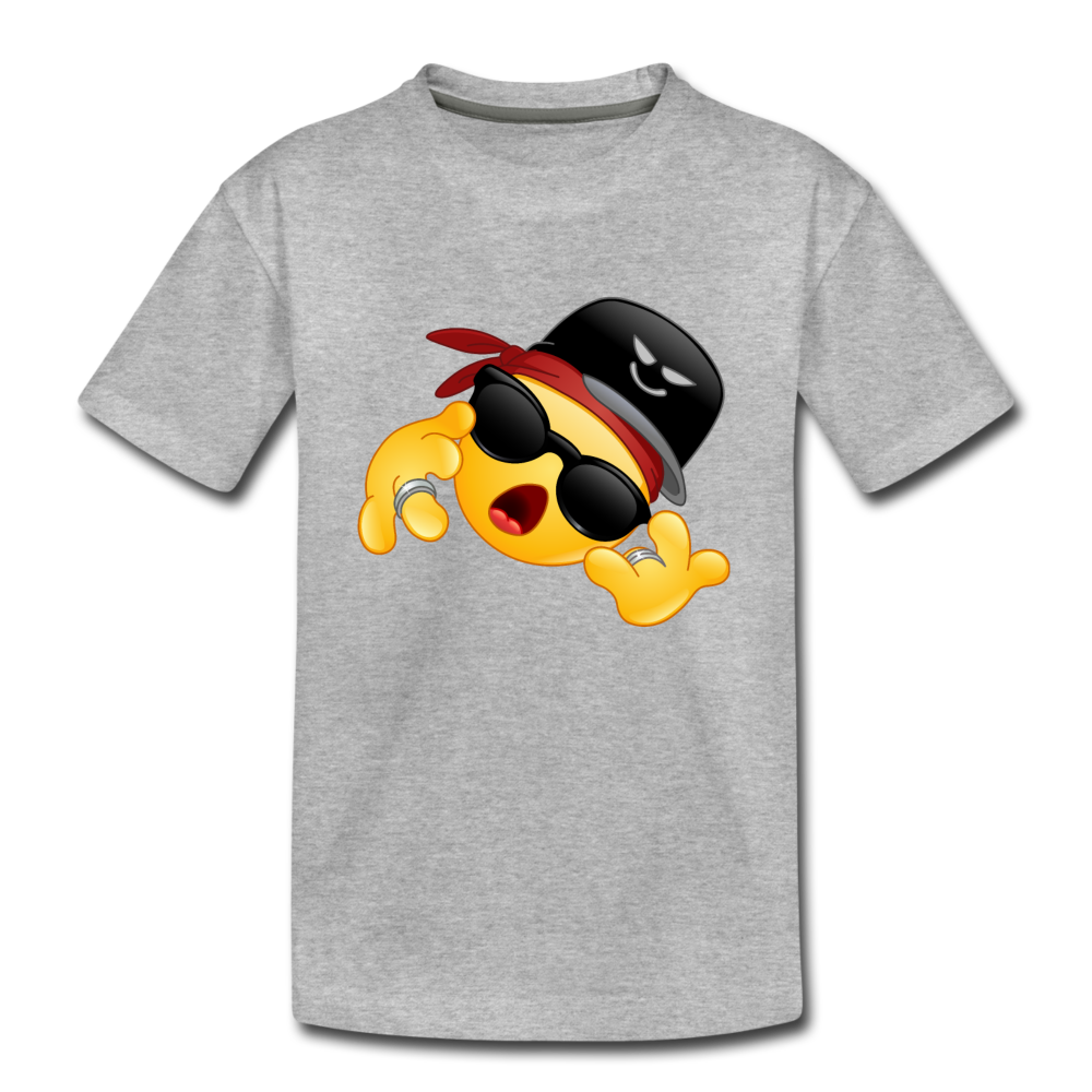 Hip Hop Emoji Kids T-Shirt - heather gray