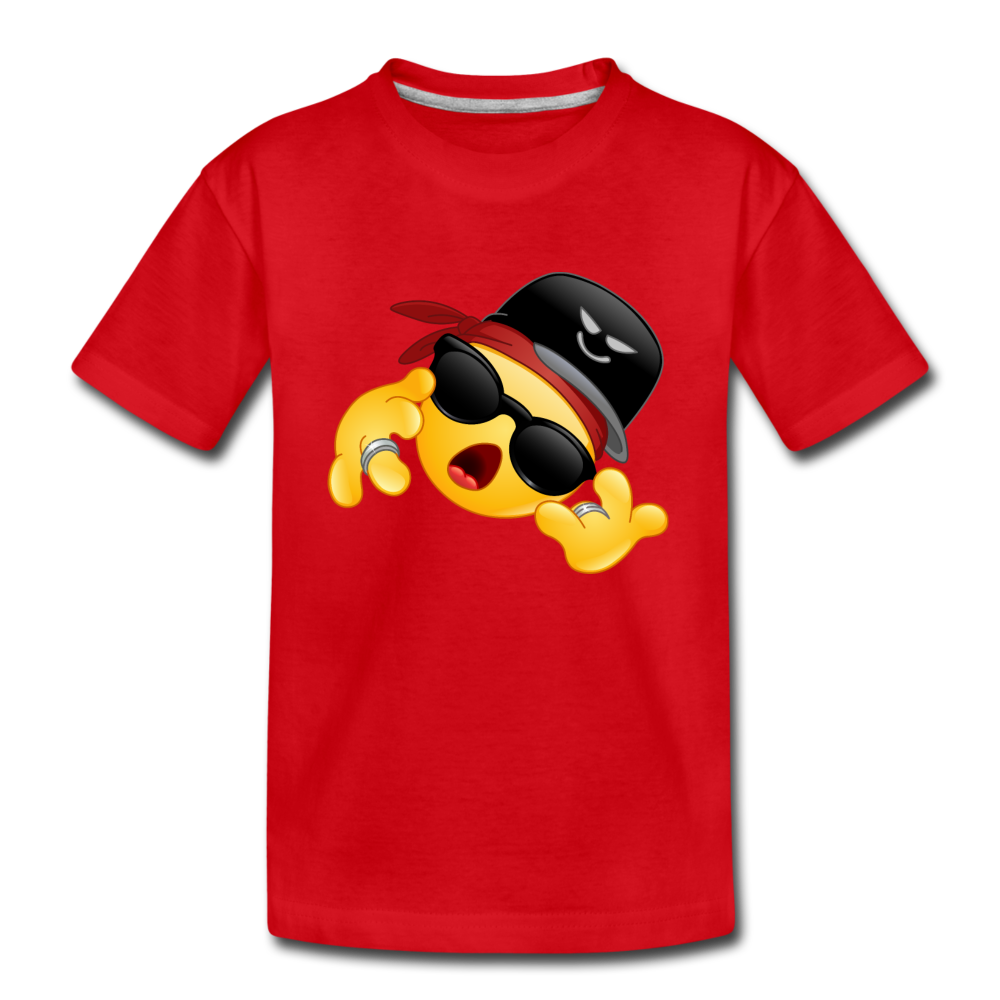 Hip Hop Emoji Kids T-Shirt - red