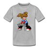 Keyboard Girl Cartoon Kids T-Shirt - heather gray