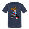 Keyboard Girl Cartoon Kids T-Shirt - navy