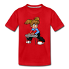 Keyboard Girl Cartoon Kids T-Shirt - red