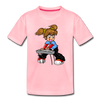 Keyboard Girl Cartoon Kids T-Shirt - pink
