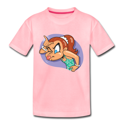 Loser Girl Cartoon Kids T-Shirt - pink