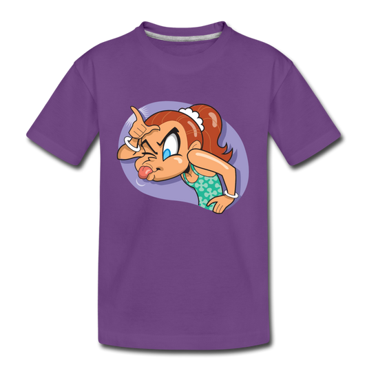 Loser Girl Cartoon Kids T-Shirt - purple