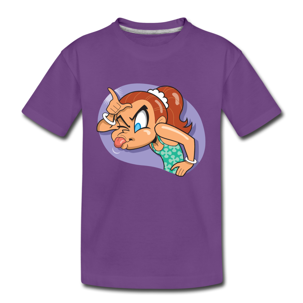 Loser Girl Cartoon Kids T-Shirt - purple