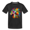 Colorful Abstract Lion Kids T-Shirt - black