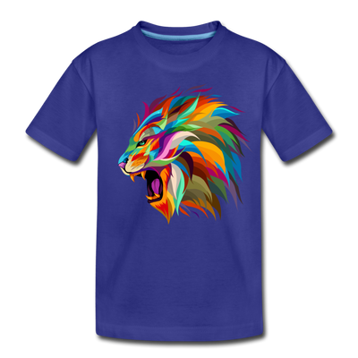 Colorful Abstract Lion Kids T-Shirt - royal blue