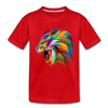 Colorful Abstract Lion Kids T-Shirt - red