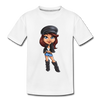 Cartoon Girl Kids T-Shirt - white